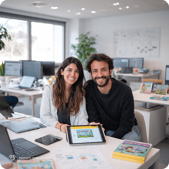 Entrepreneurs working as a team